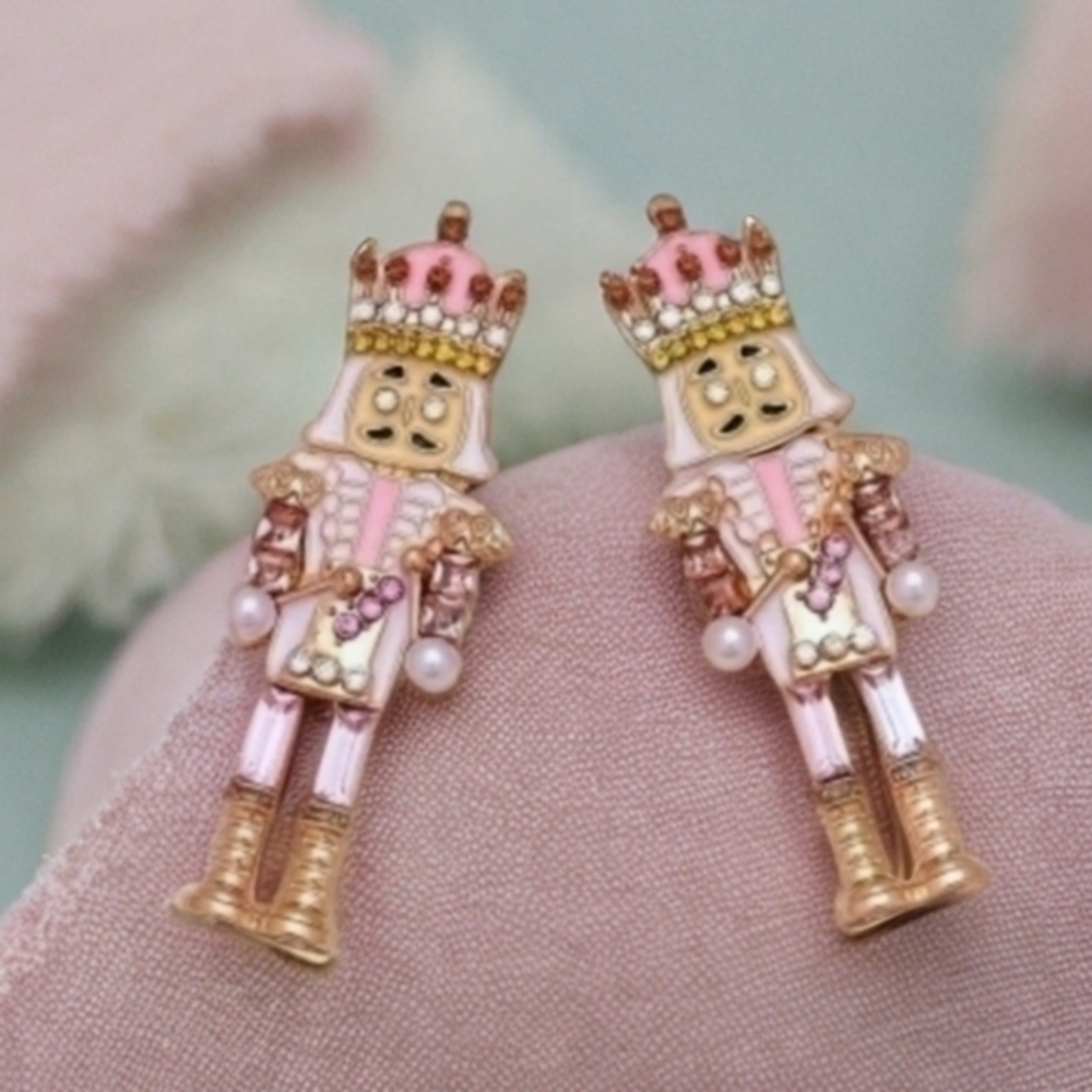 BETSEY JOHNSON NUTCRACKER HOLIDAY EARRINGS